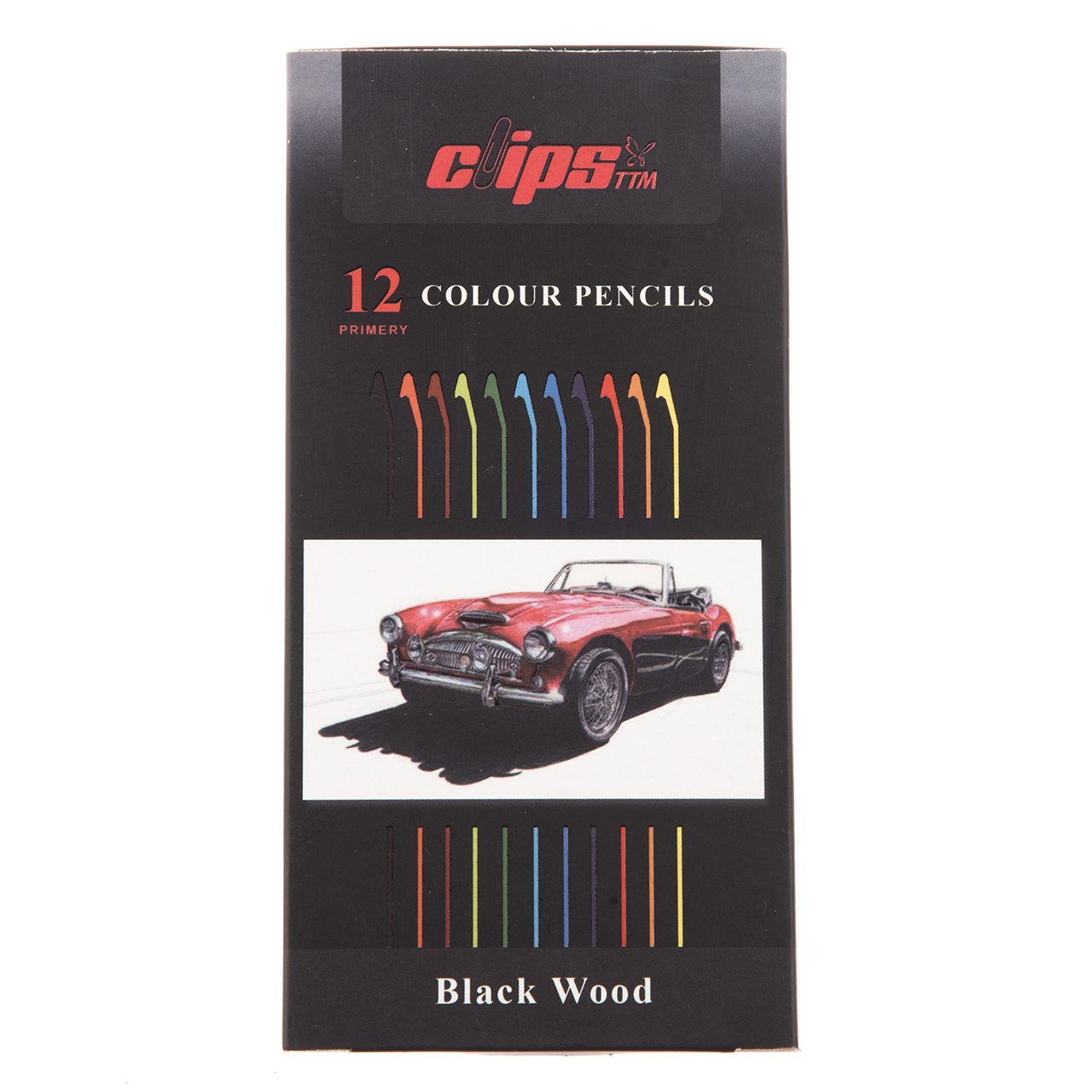 مداد رنگی 12 رنگ کلیپس مدل Black Wood