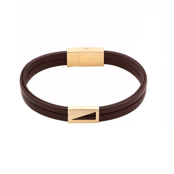 دستبند طلا 18 عیار مردانه گالری روبی مدل مثلث مینیمال کد 02