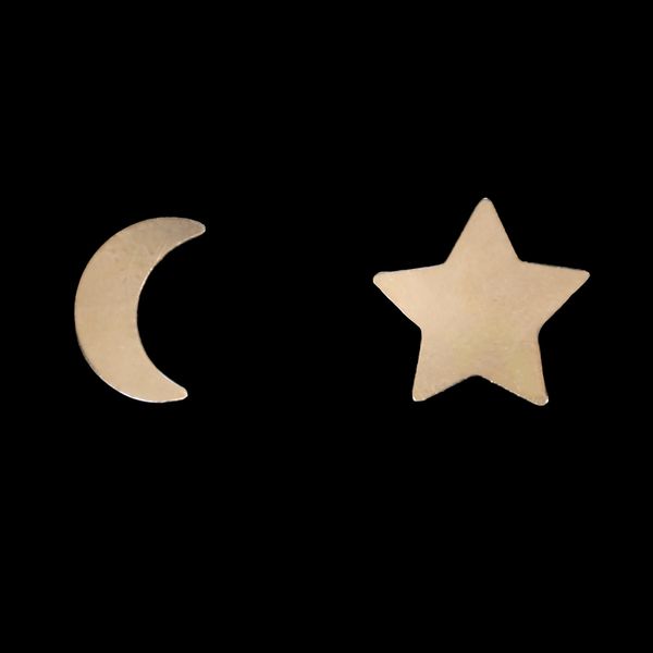 گوشواره طلا 18 عیار زنانه شمیم گلد گالری مدل ماه و ستاره 