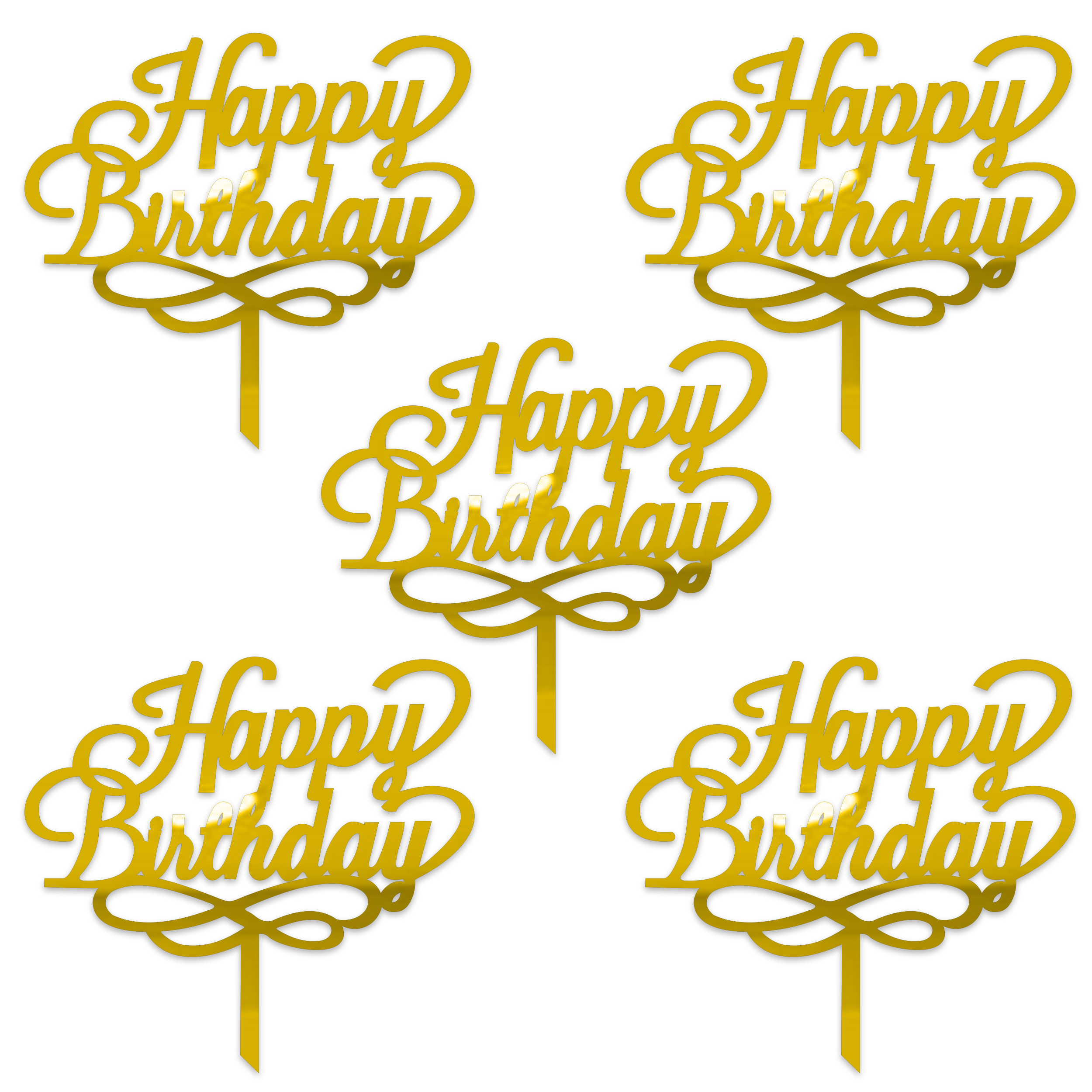 تاپر دکوماتوس طرح Happy birthday کد T30 بسته 5 عددی