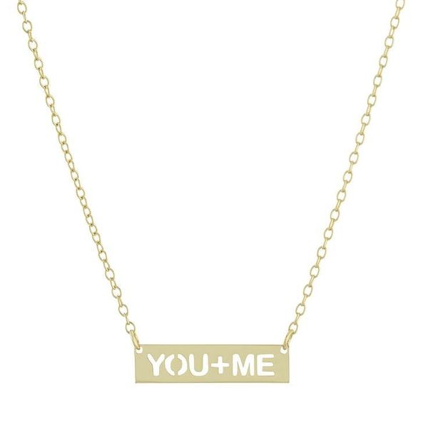 گردنبند طلا 18 عیار زنانه مدل تو + من (YOU+ME) کد S2118