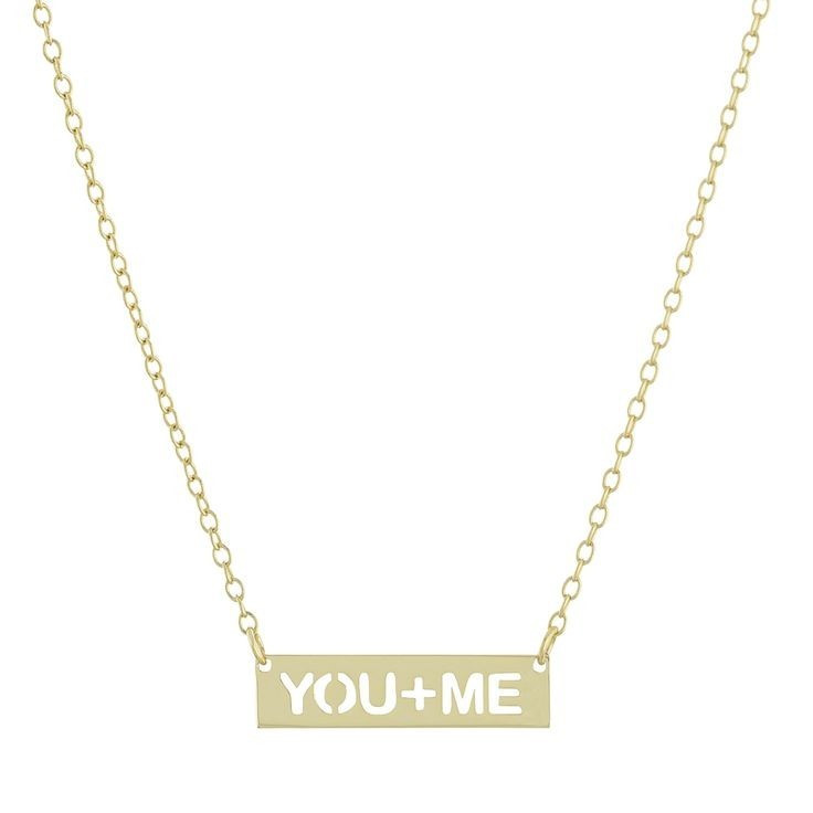 گردنبند طلا 18 عیار زنانه مدل تو + من (YOU+ME) کد S2118
