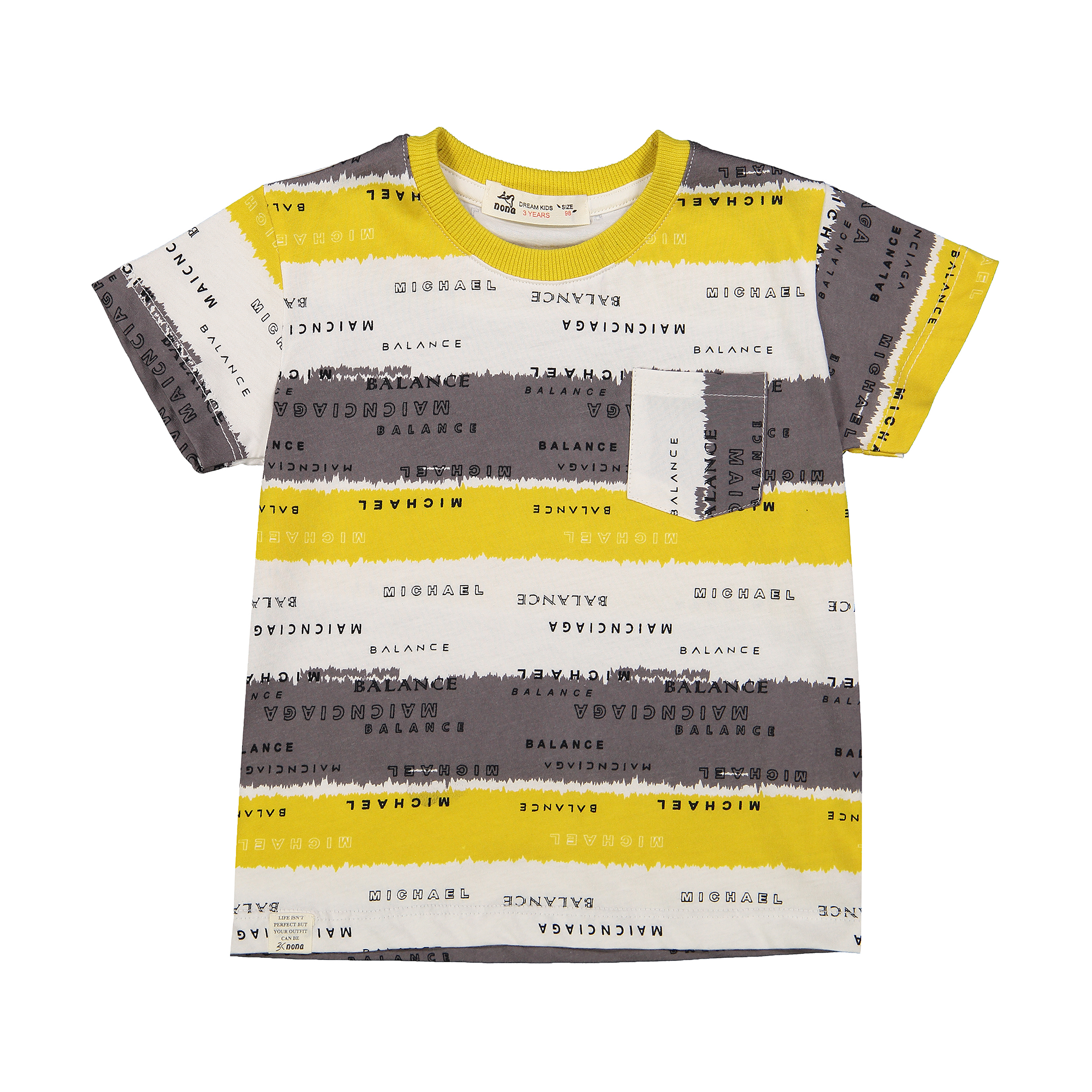 تی شرت آستین کوتاه پسرانه نونا مدل 2211814-16