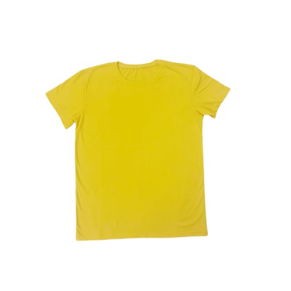 تی شرت آستین کوتاه زنانه مدل مدل ساده  رنگ زرد
