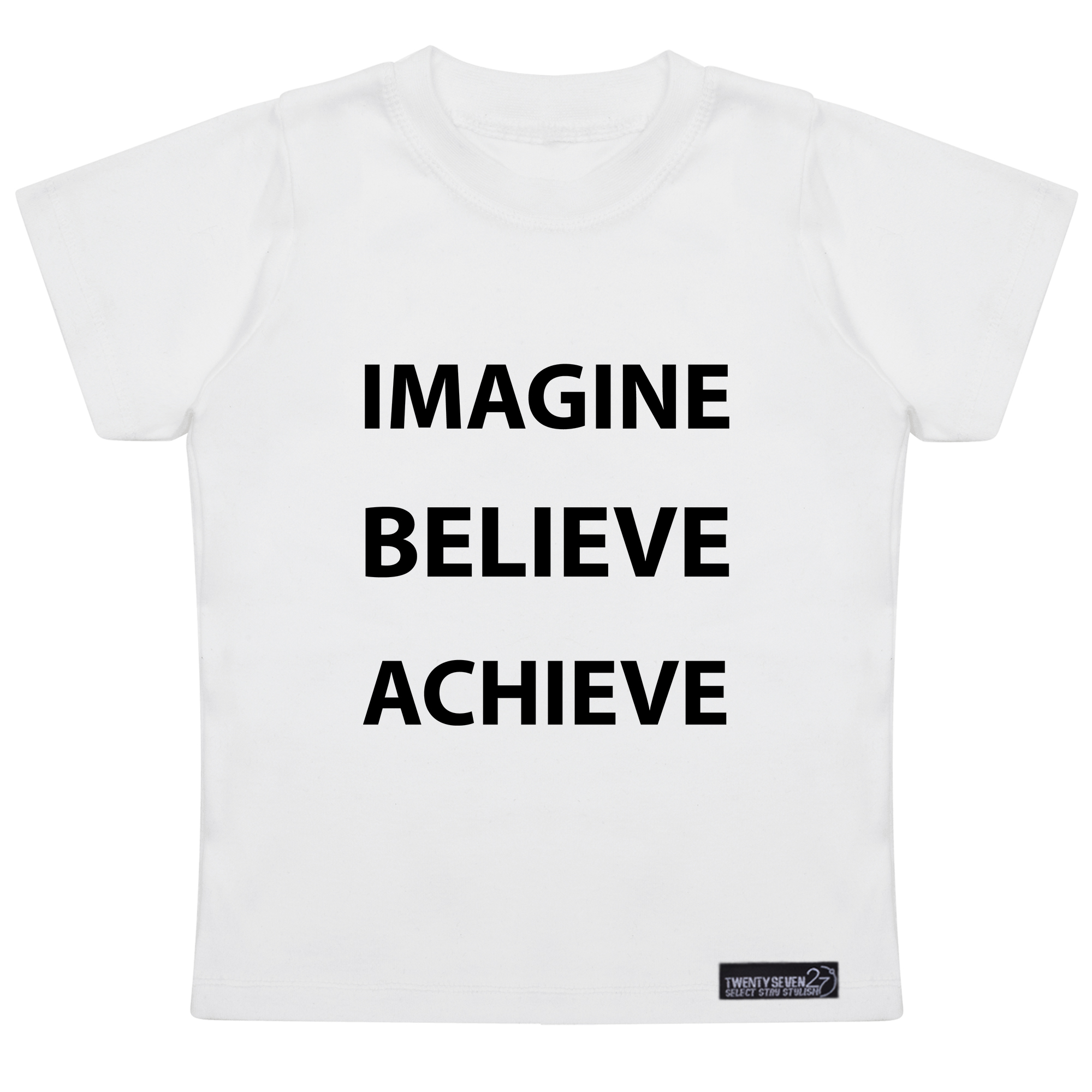تی شرت آستین کوتاه پسرانه 27 مدل Imagine Believe Achieve کد MH971