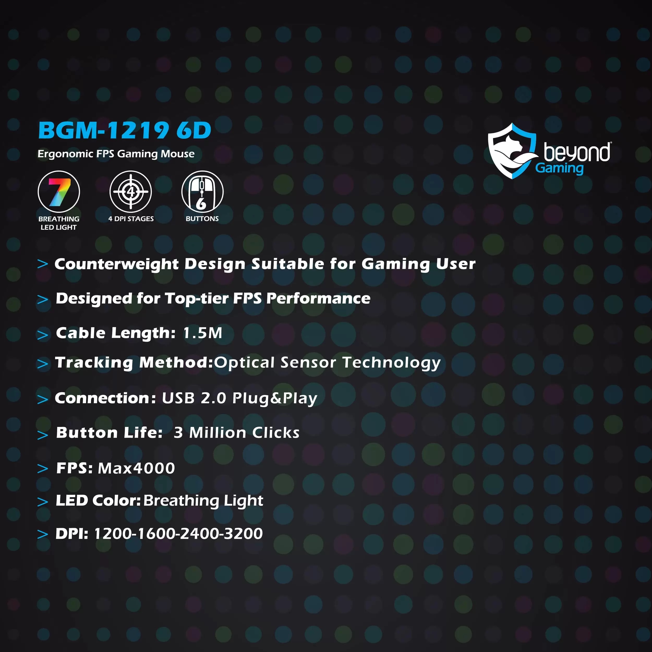 ماوس  مخصوص بازی بیاند  مدل BGM-1219 6D