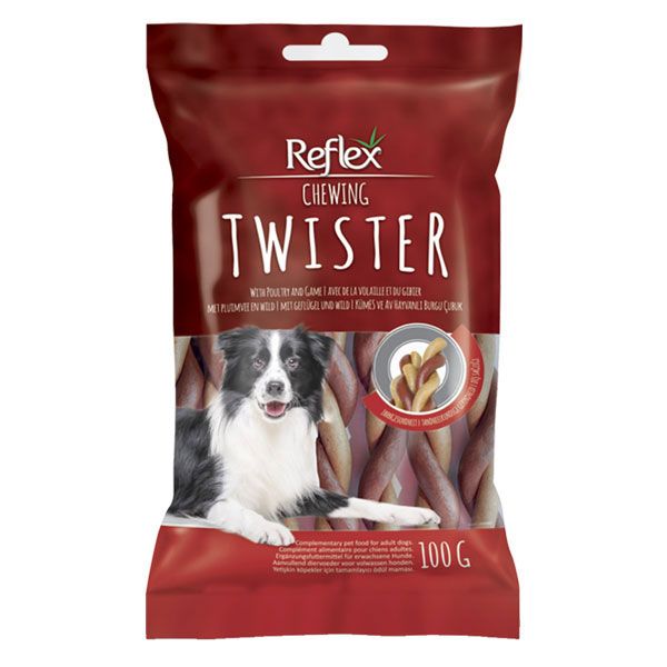 غذای تشویقی سگ رفلکس مدل TWISTER وزن 100 گرم