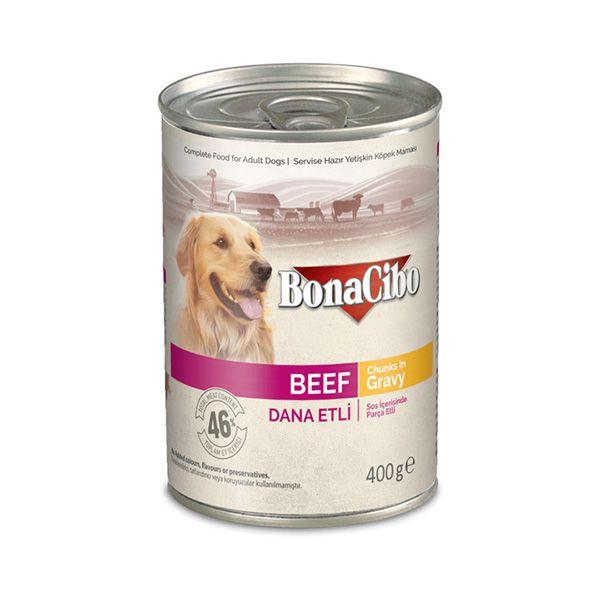کنسرو غذای سگ بوناسیبو مدل Beef وزن 400 گرم