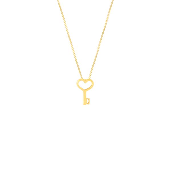 گردنبند طلا 18 عیار زنانه پرسته مدل کلید و قلب