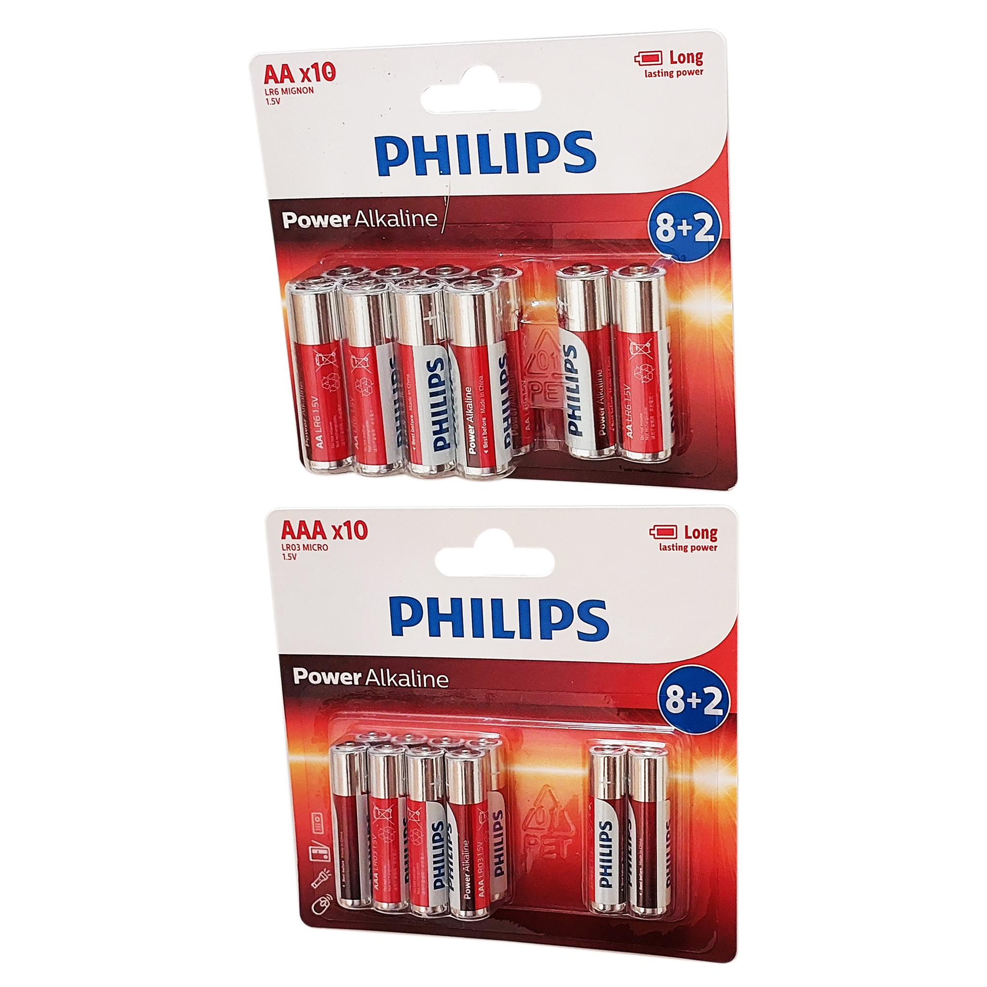 باتری قلمی و نیم قلمی فیلیپس مدل Power-Alkaline بسته 20 عددی