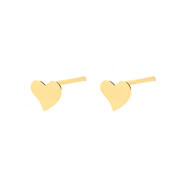گوشواره طلا 18 عیار زنانه ماوی گالری مدل قلب توپر لیزری
