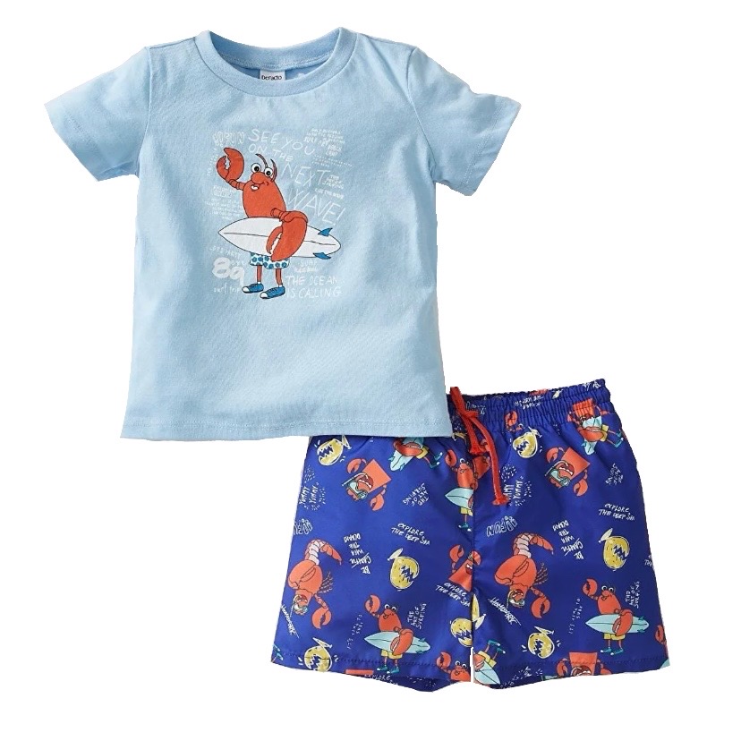 ست تی شرت و شلوارک نوزادی دفکتو مدل Crab