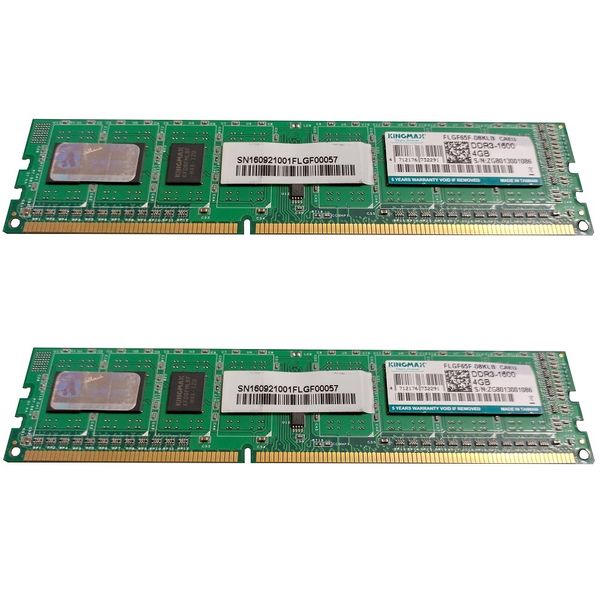 رم کامپیوتر DDR3 تک کاناله 1600 مگاهرتز CL11 کینگ مکس مدل PC3-12800 ظرفیت 4 گیگابایت بسته دو عددی