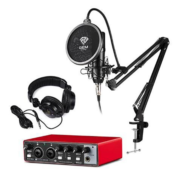 میکروفون استودیویی جم آدیو مدل GA-800 به همراه کارت صدا و هدفون مانیتورینگ