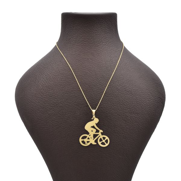 گردنبند طلا 18 عیار زنانه شمیم گلد گالری مدل دختر دوچرخه سوار کد PA231