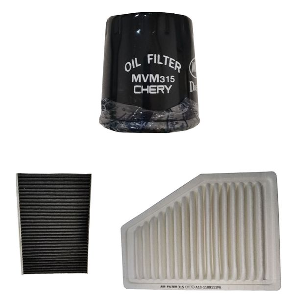 فیلتر روغن خودرو چری مدل 315 مناسب برای MVM315 به همراه فیلتر هوا و فیلتر کابین