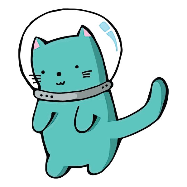 برچسب لپ تاپ پویا مارکت طرح گربه فضانورد کد 3273