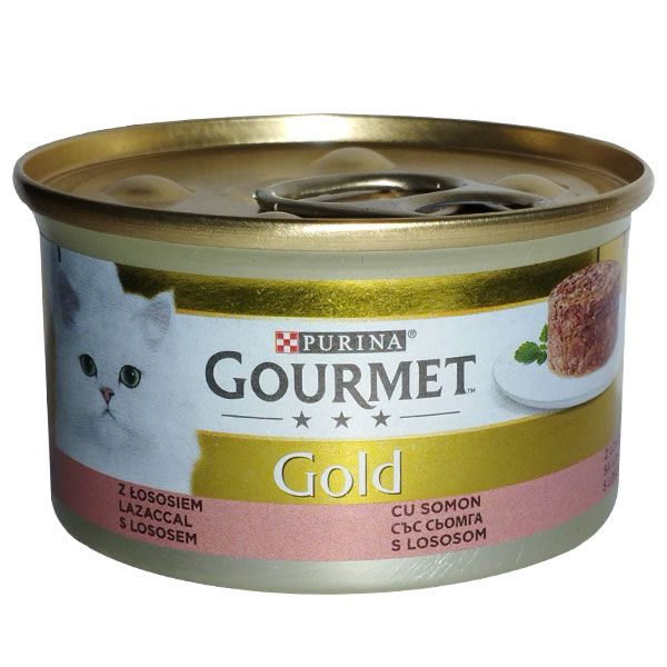 کنسرو غذای گربه گورمت پورینا مدل WITH SALMON وزن 85 گرم