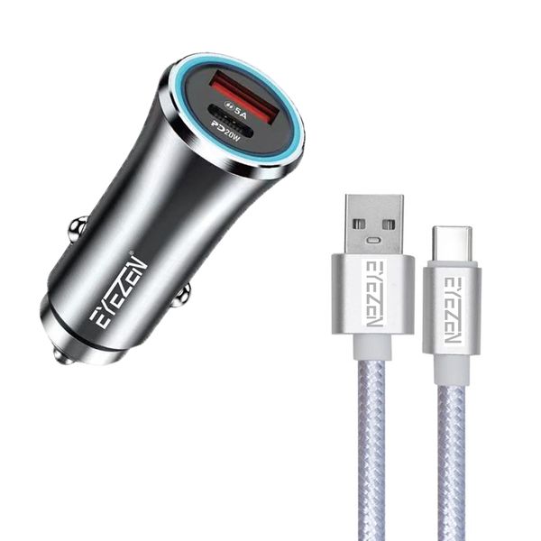 شارژر فندکی 45 وات اِیزن مدل EC-C2 به همراه کابل تبدیل USB-C