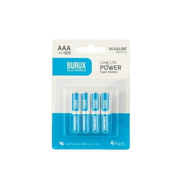 باتری نیم قلمی بروکس مدل آلکالاین AAA بسته 4 عددی