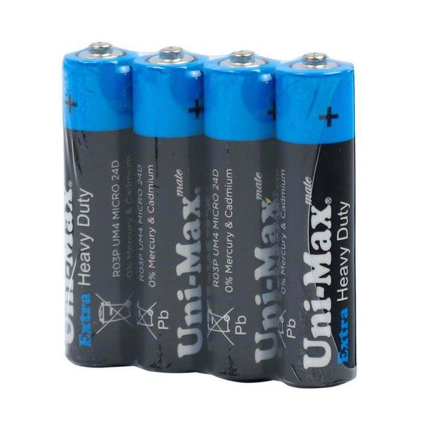 باتری نیم قلمی یونیمکس مدل UB-R03P-SP4S(3+1) بسته چهار عددی