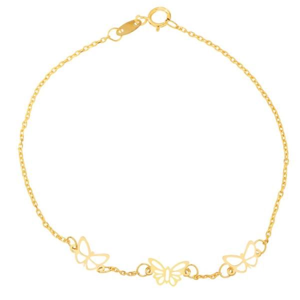 دستبند طلا 18 عیار زنانه عدنان مدل پروانه کد UK11