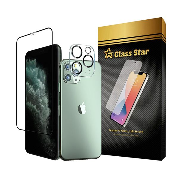 محافظ صفحه نمایش گلس استار مدل MFUL3DGS مناسب برای گوشی موبایل اپل iPhone 11 Pro به همراه محافظ لنز دوربین