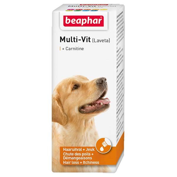 مولتی ویتامین سگ بیفار مدل multi vitamin with carnitine حجم 50 میلی لیتر
