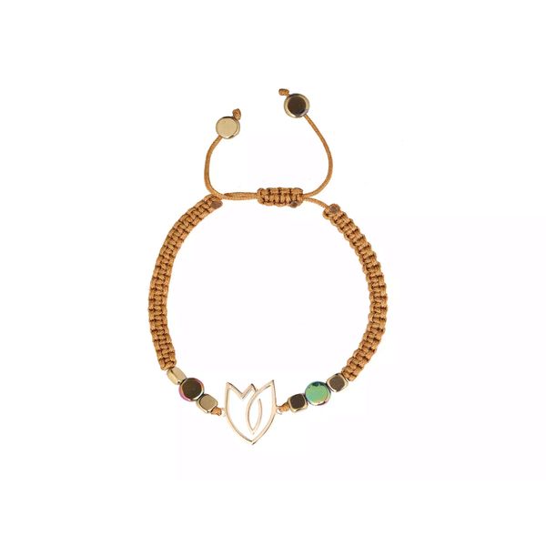 دستبند طلا 18 عیار زنانه روبی آرت گالری مدل گل لاله