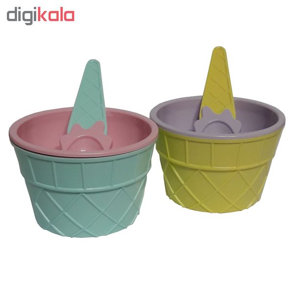 ست بستنی خوری 4 پارچه لوکس پلاستیک سری Qlux کد 612
