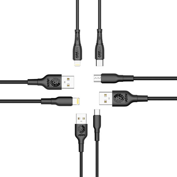 کابل تبدیل USB به USB-C/ Lightning/ گرین لاین طول 1 متر