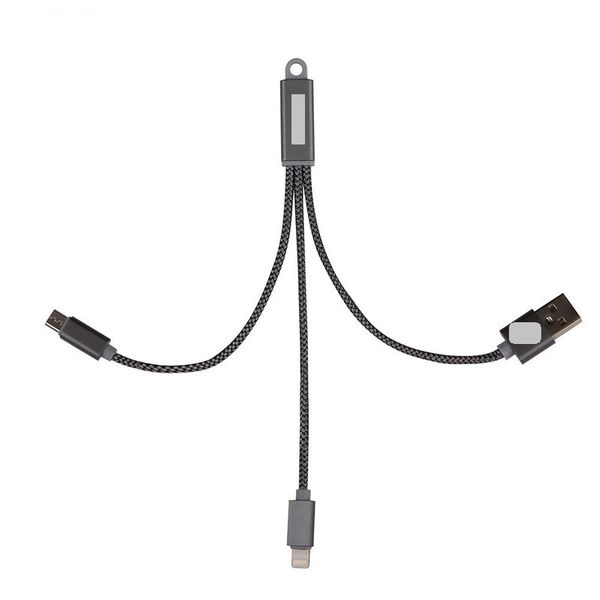 کابل تبدیل USB به microUSB/ لایتنینگ مدل Kd-22 طول 0.18 متر