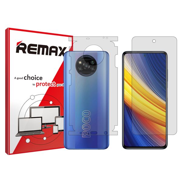 محافظ صفحه نمایش شفاف ریمکس مدل Hygel مناسب برای گوشی موبایل شیائومی Poco X3 Pro به همراه محافظ پشت گوشی