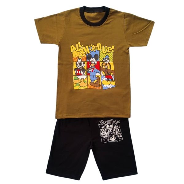 ست تی شرت آستین کوتاه و شلوارک نوزادی مدل دافی کد C