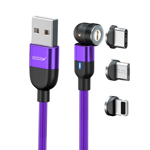 کابل تبدیل مغناطیسی USB به MicroUSB/USB-C/لایتنینگ مکا مدل MCUM7 طول 1 متر