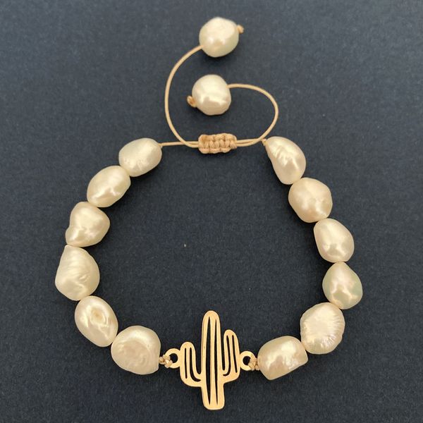 دستبند طلا 18 عیار زنانه الماسین آذر مدل Cactus01