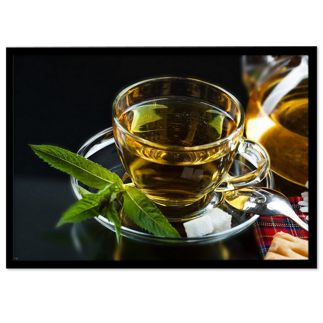 تابلو بکلیت طرح فنجان چای سبز مدل B-S296