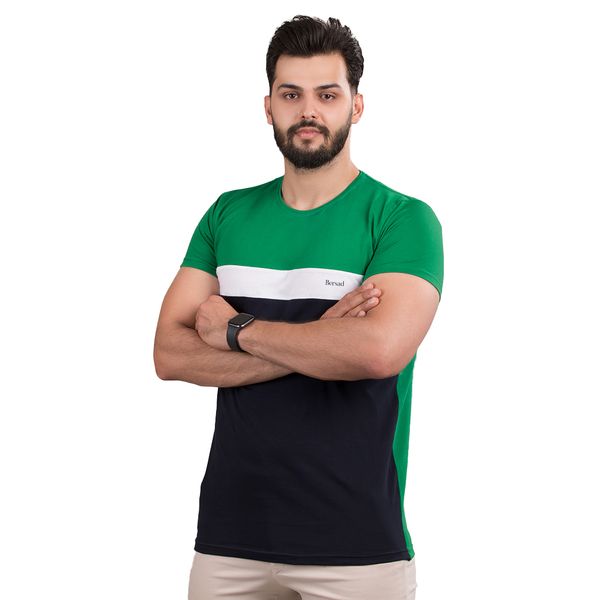 تی شرت آستین کوتاه مردانه برساد مدل E110 رنگ سبز