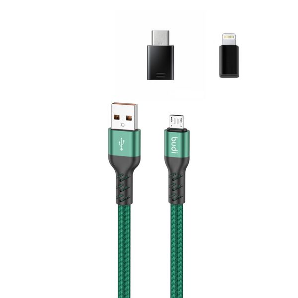 کابل تبدیل USB به microUSB / لایتنینگ / USB-C بودی مدل DC232M15L طول 1.5 متر 
