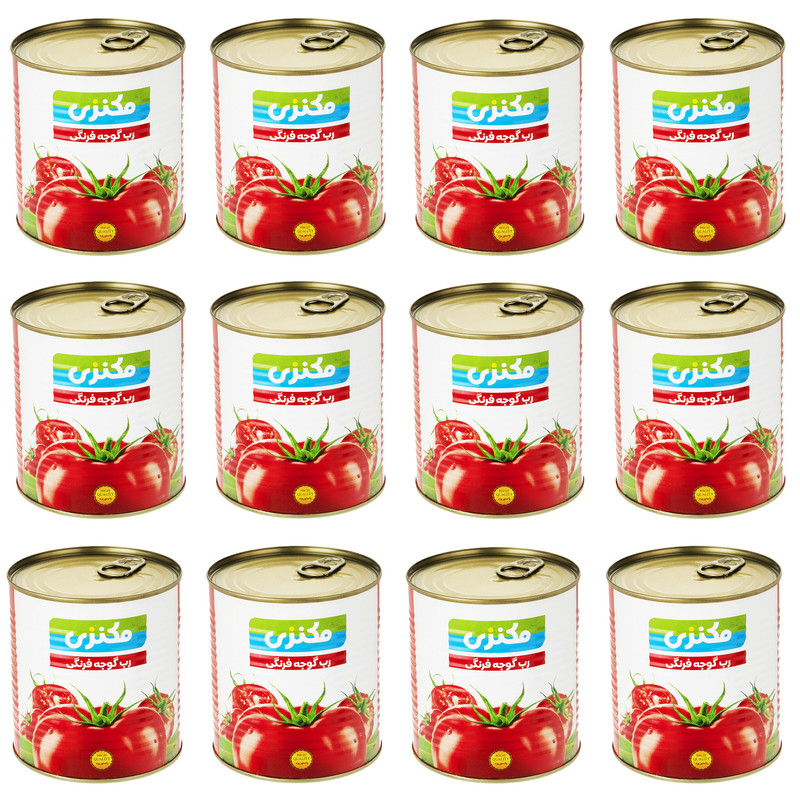 رب گوجه فرنگی مکنزی -800 گرم بسته 12 عددی