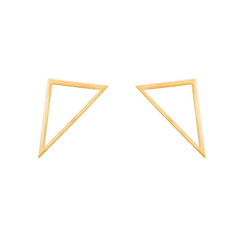 گوشواره طلا 18 عیار زنانه پرسته مدل مثلث تو خالی