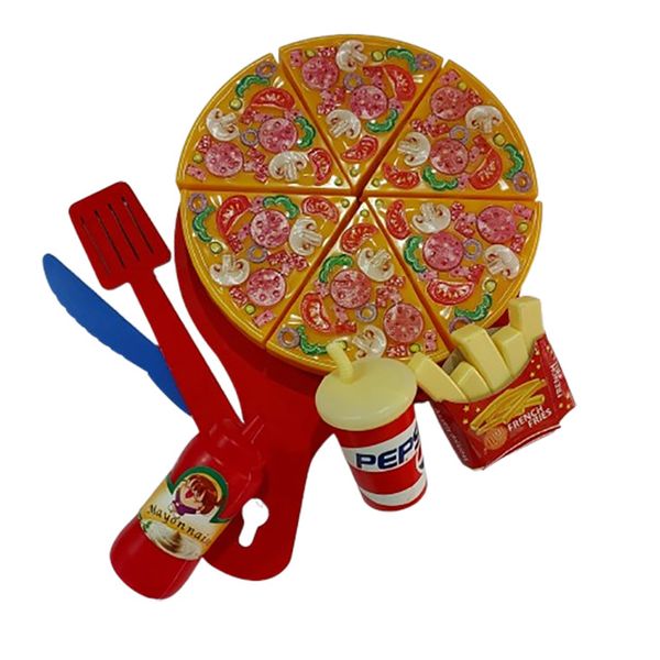 اسباب بازی فست فود طرح پیتزا  delux pizza مجموعه 7 عددی