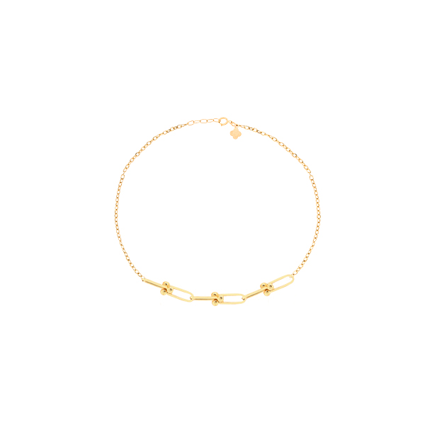 دستبند طلا 18 عیار زنانه ماوی گالری مدل تیفانی 6 و زنجیر ساده