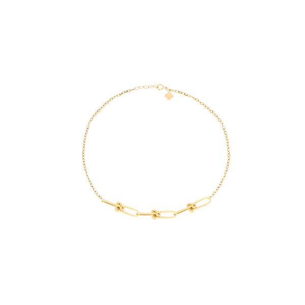 دستبند طلا 18 عیار زنانه ماوی گالری مدل تیفانی 6 و زنجیر ساده