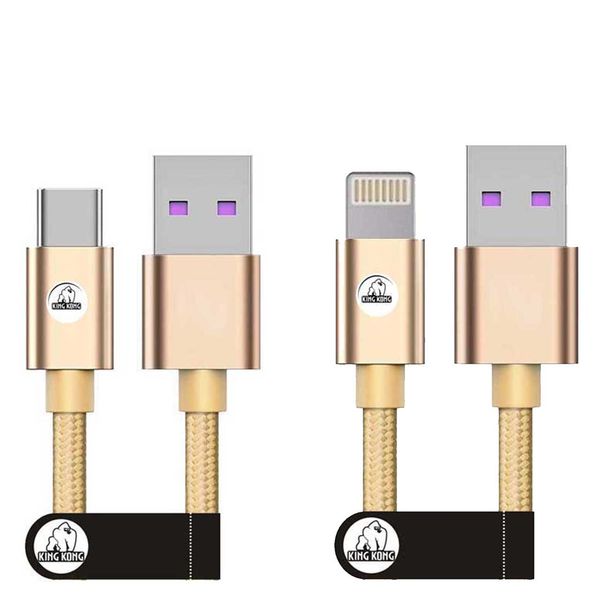 کابل تبدیل USB به USB-C کینگ کونگ مدل SUPER-RD22 طول 0.3 متر به همراه کابل تبدیل USB به لایتنینگ