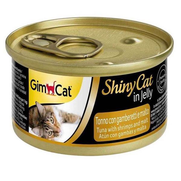 کنسرو غذای گربه جیم کت مدل ماهی و میگو و مالت وزن 70 گرم