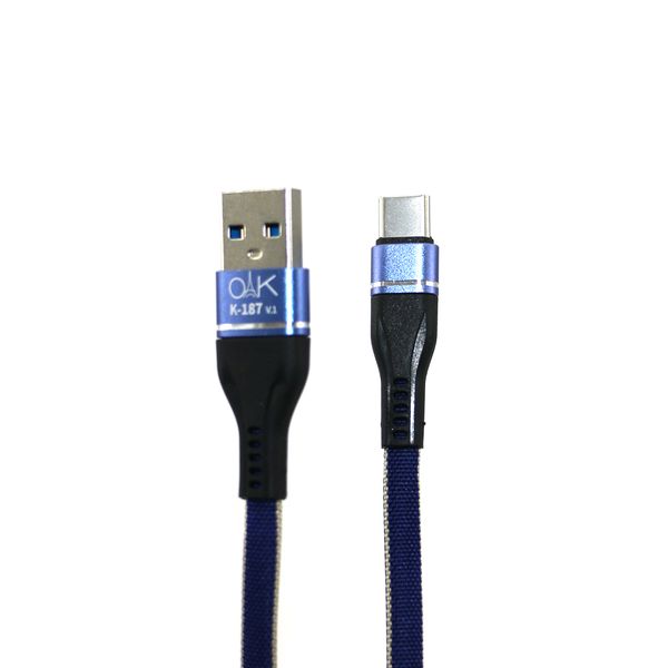 کابل تبدیل USB به USB-C اوآک مدل K-187 طول 1 متر