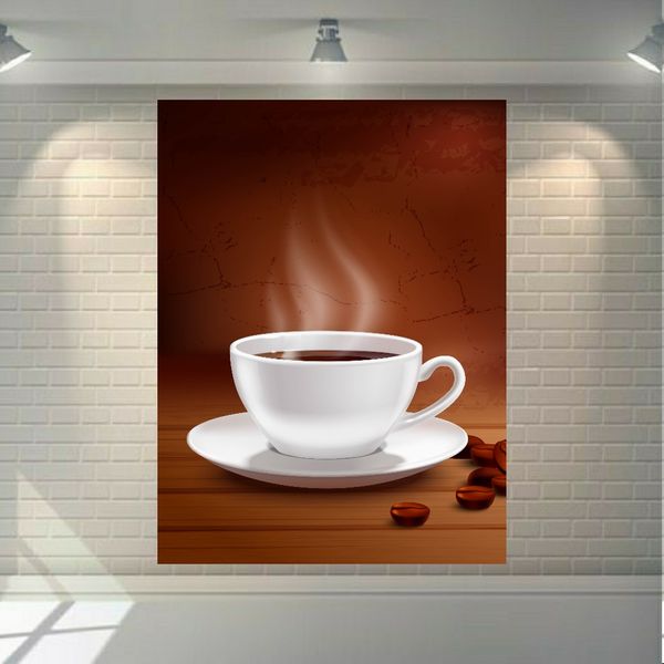 پوستر پارچه ای طرح قهوه مدل اسپرسو داغ کد BR274