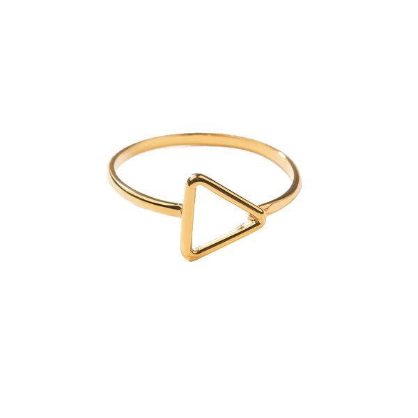 انگشتر طلا 18 عیار زنانه پرسته مدل مثلث تو خالی