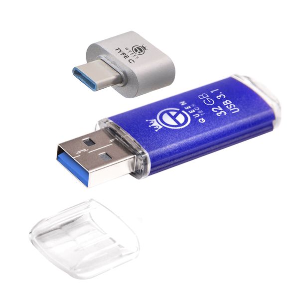 فلش مموری کوئین تک مدل QUICK USB3.1 ظرفیت 64 گیگابایت به همراه مبدل USB-C